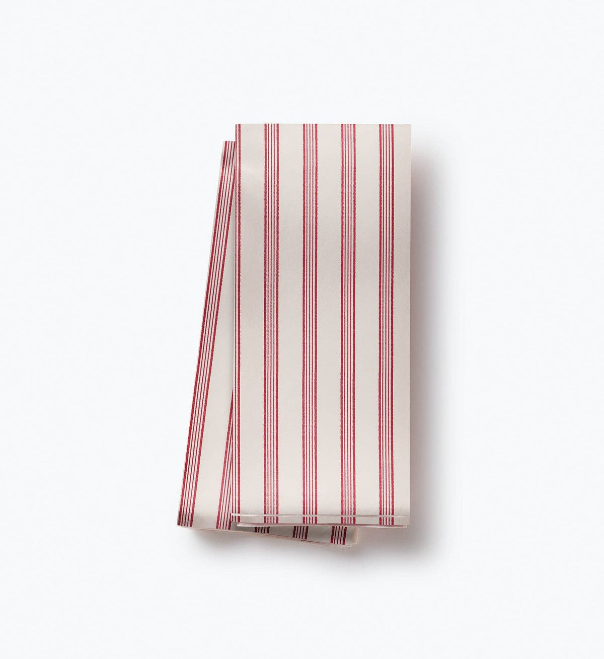 French-striped tissue paper sheets, red vertical stripes on white