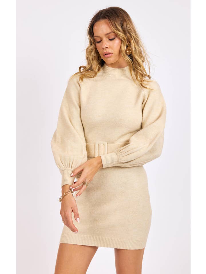 Maeve Belted Sweater Dress