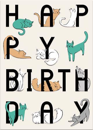 Birthday Cats Greeting Card