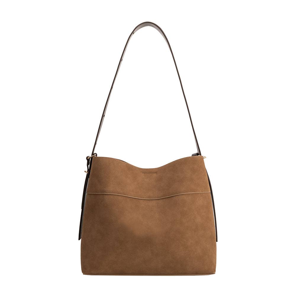 Stormie Mocha Vegan Suede Tote Bag