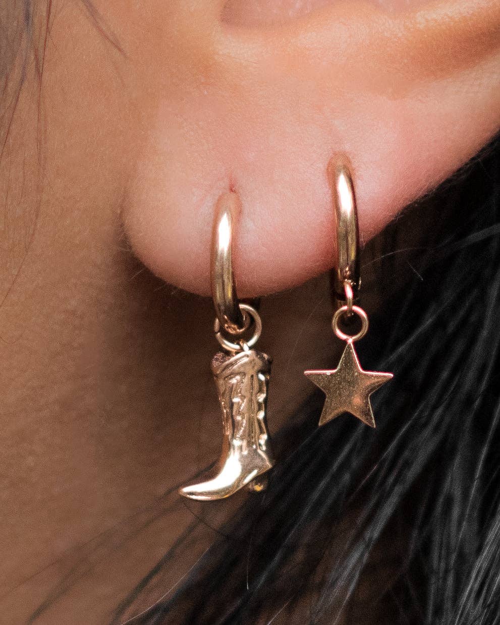 Cowboy Boot Huggie Earrings