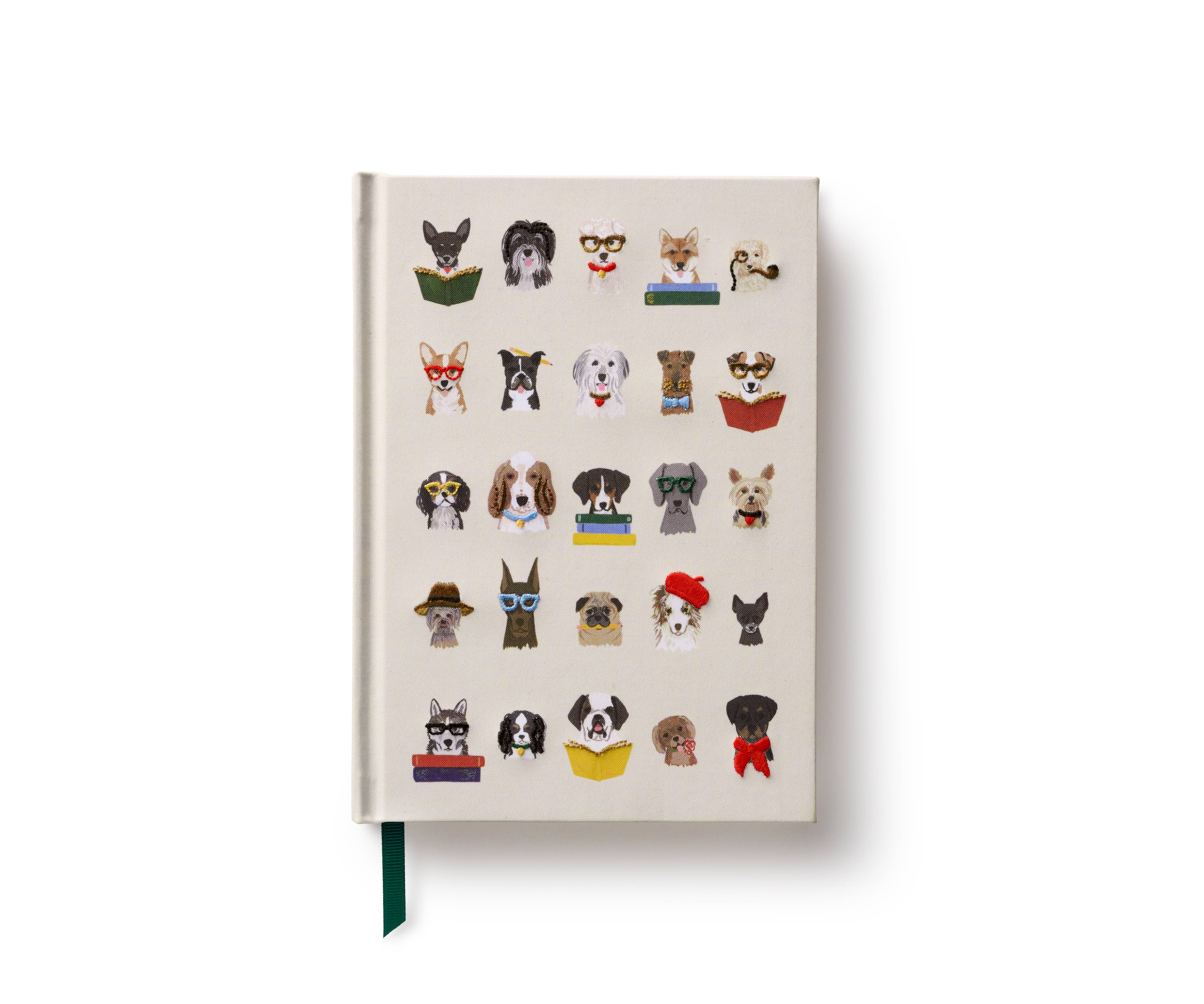 Studious Dogs Embroidered Journal