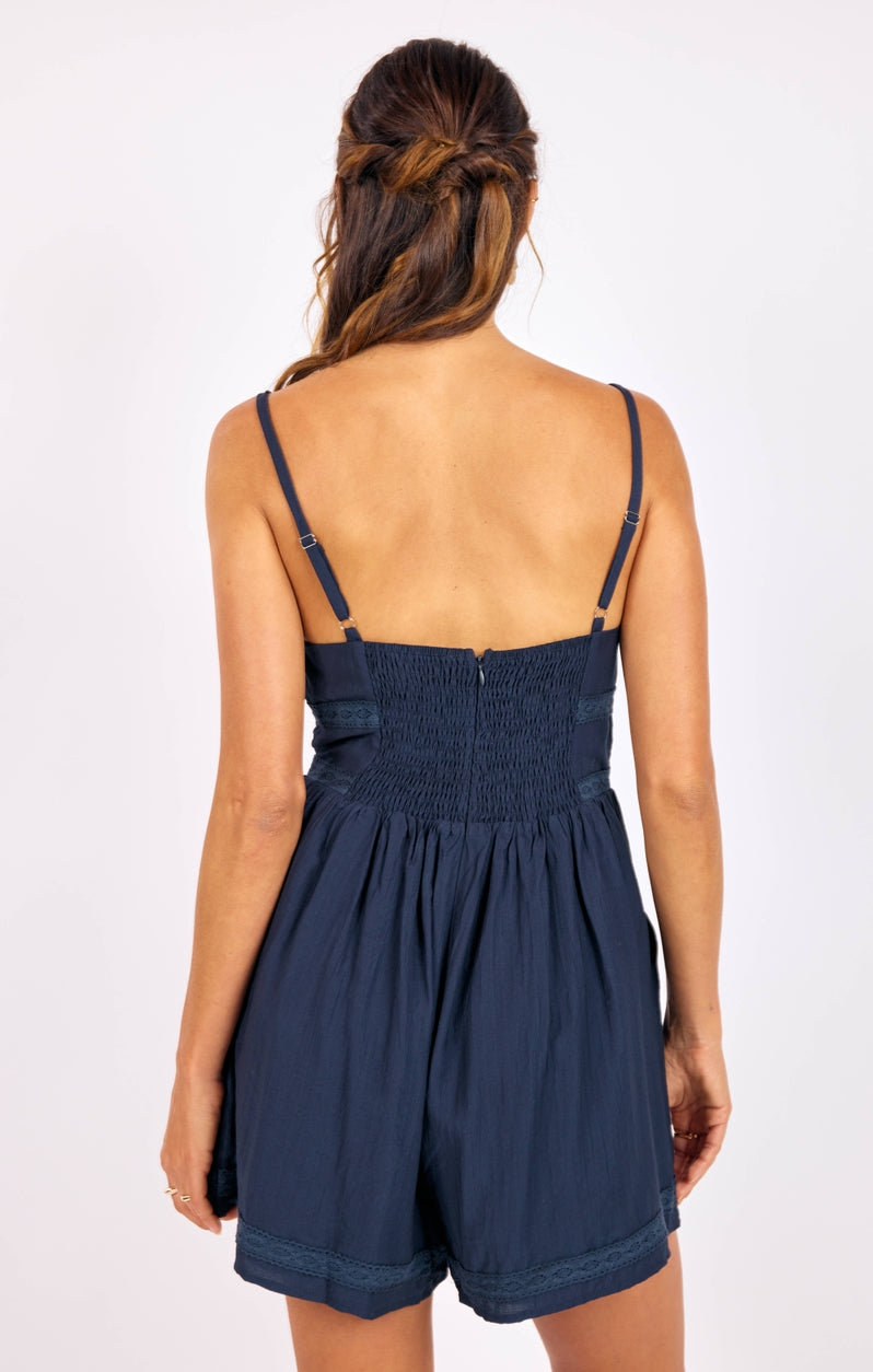 Percy Lace Trim Romper