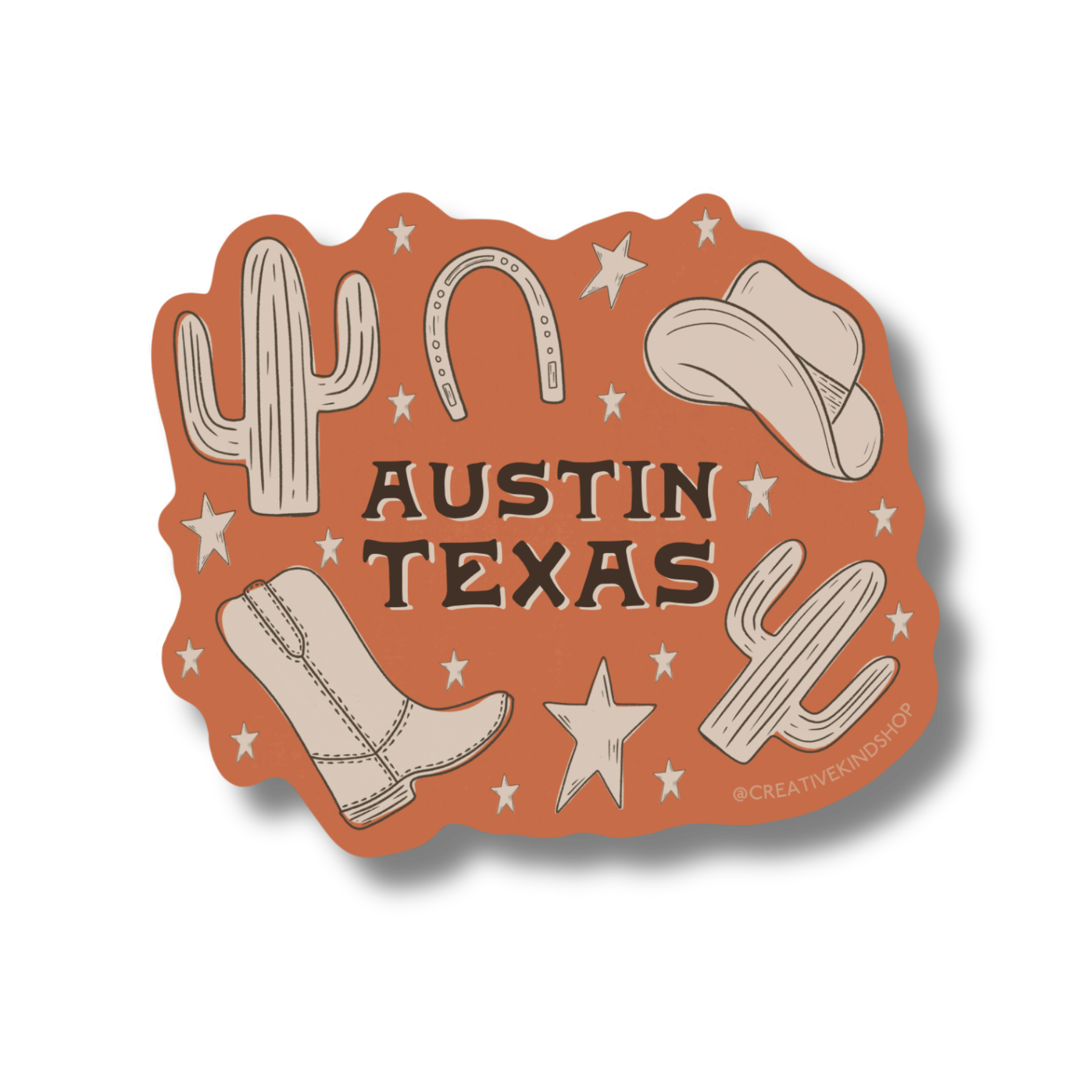 Austin Texas Western Sticker