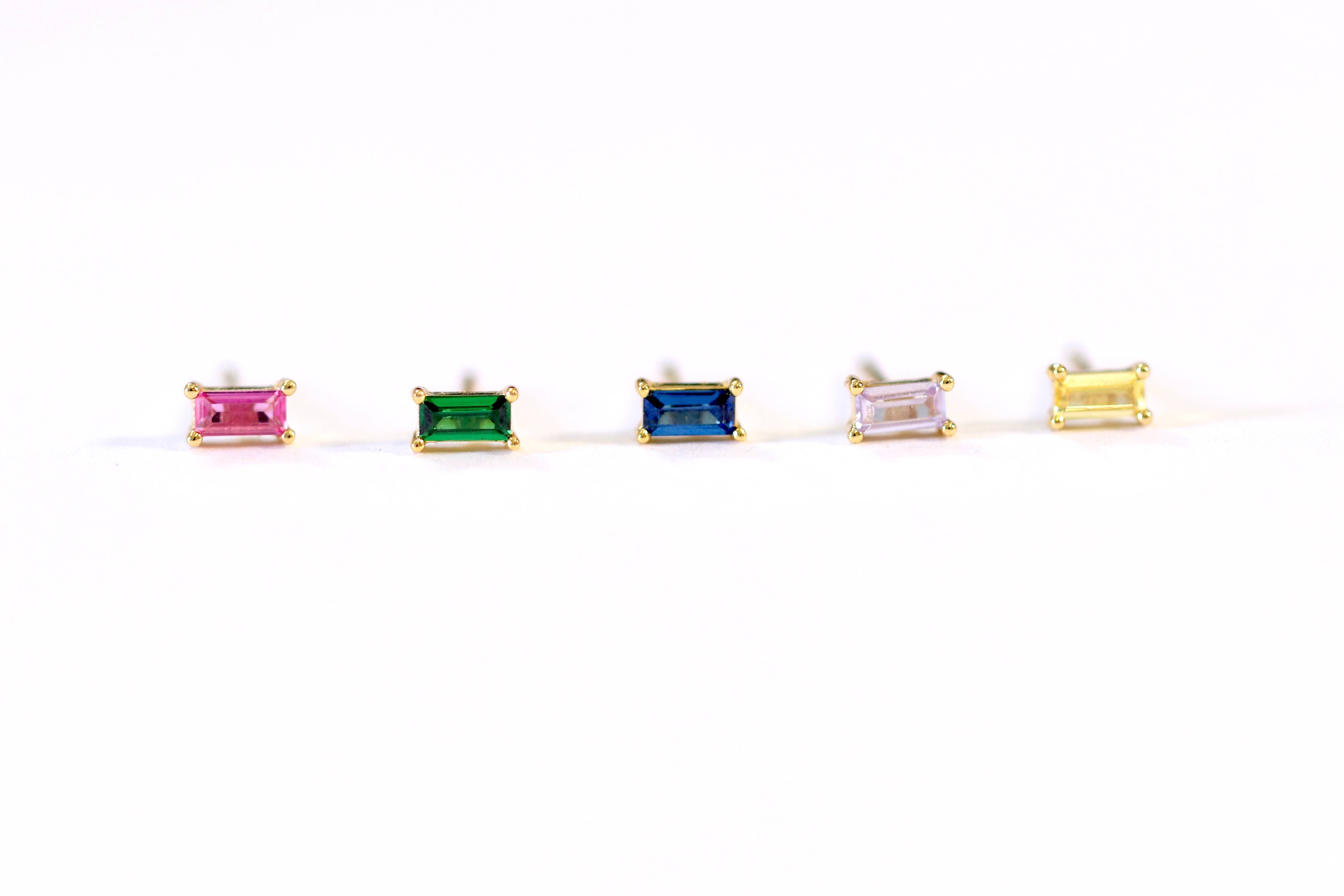 Rainbow Baguette Earrings