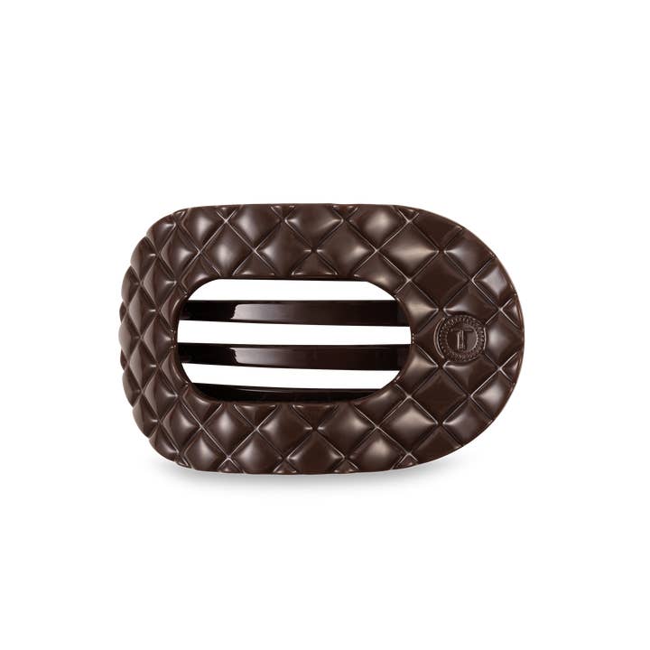 Quilted Truly Taupe Flat Round Hair Clip