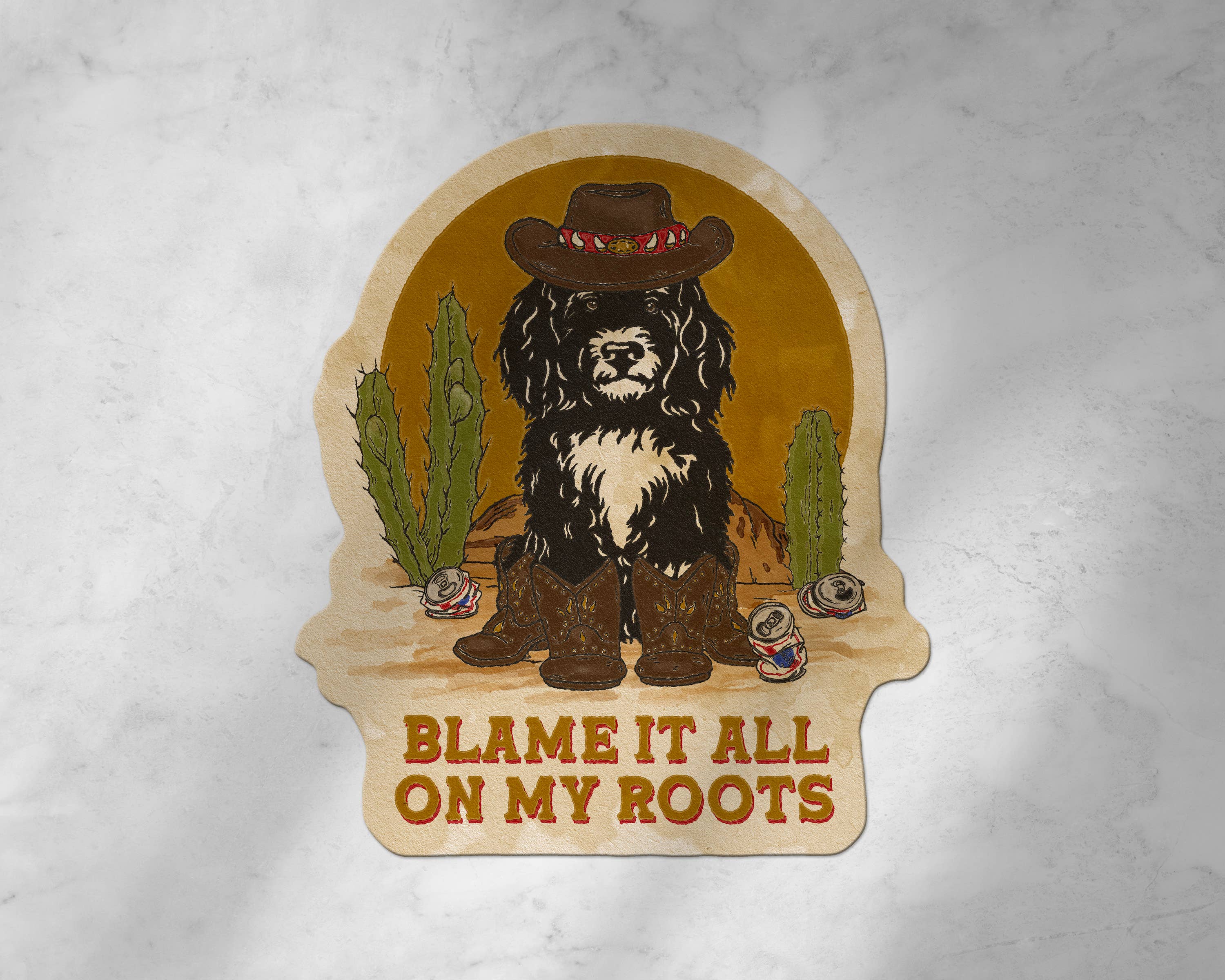 Blame It All On My Roots Puppy Sticker