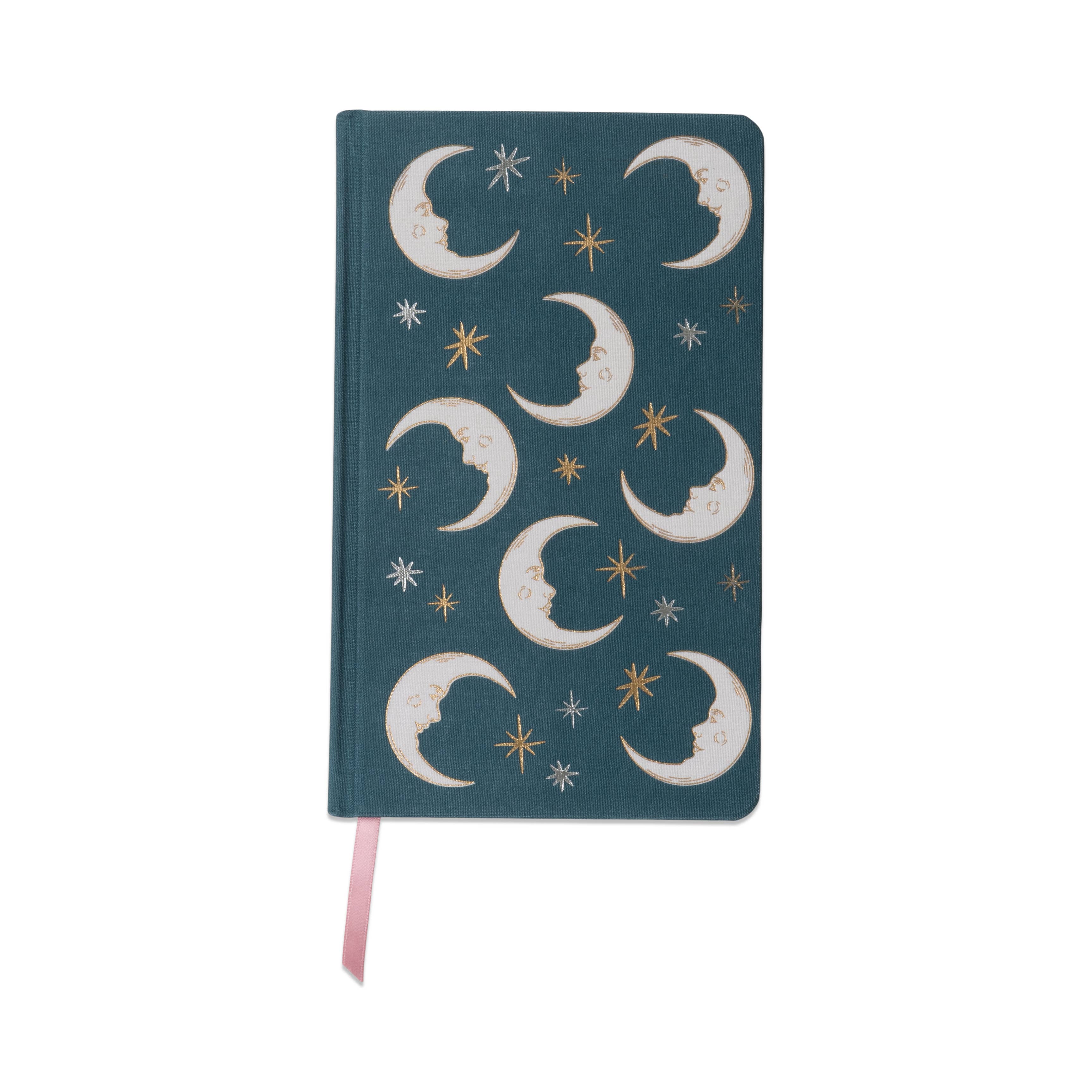 Teal Moon Cloth Covered Journal