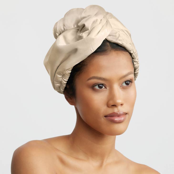 Satin Wrapped Microfiber Hair Towel
