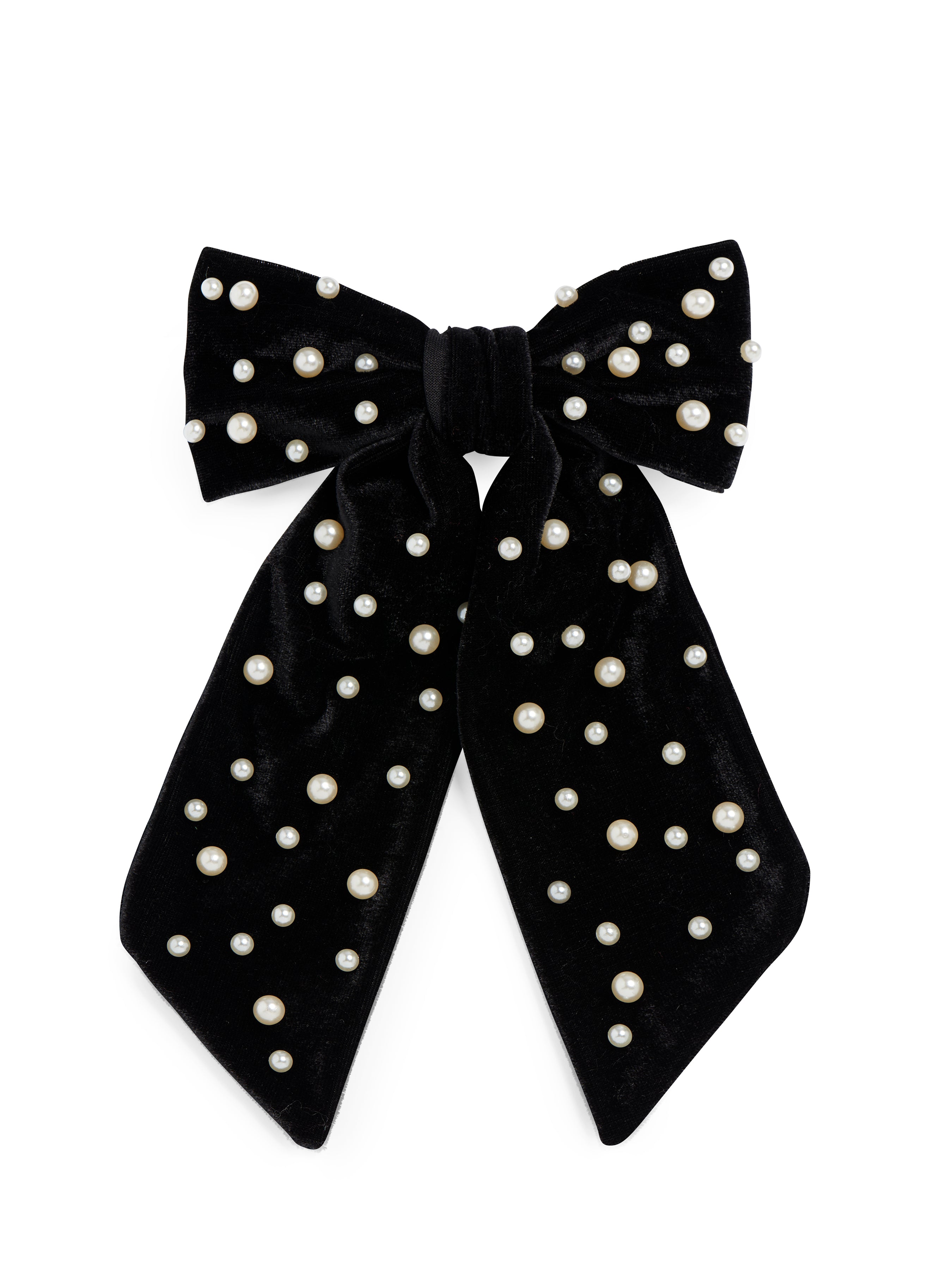 Velvet + Pearls Bow - Black