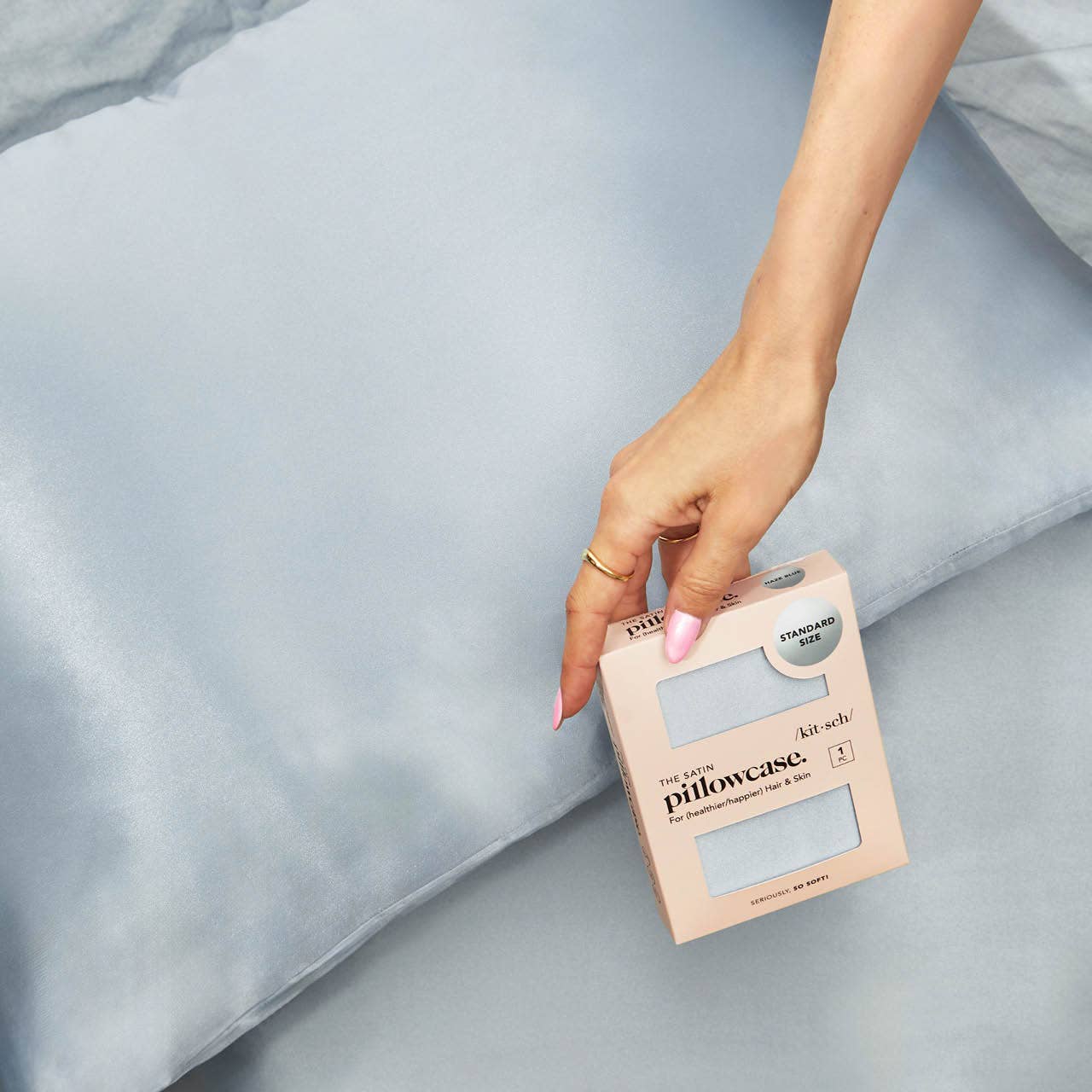 Haze Blue Satin Pillowcase