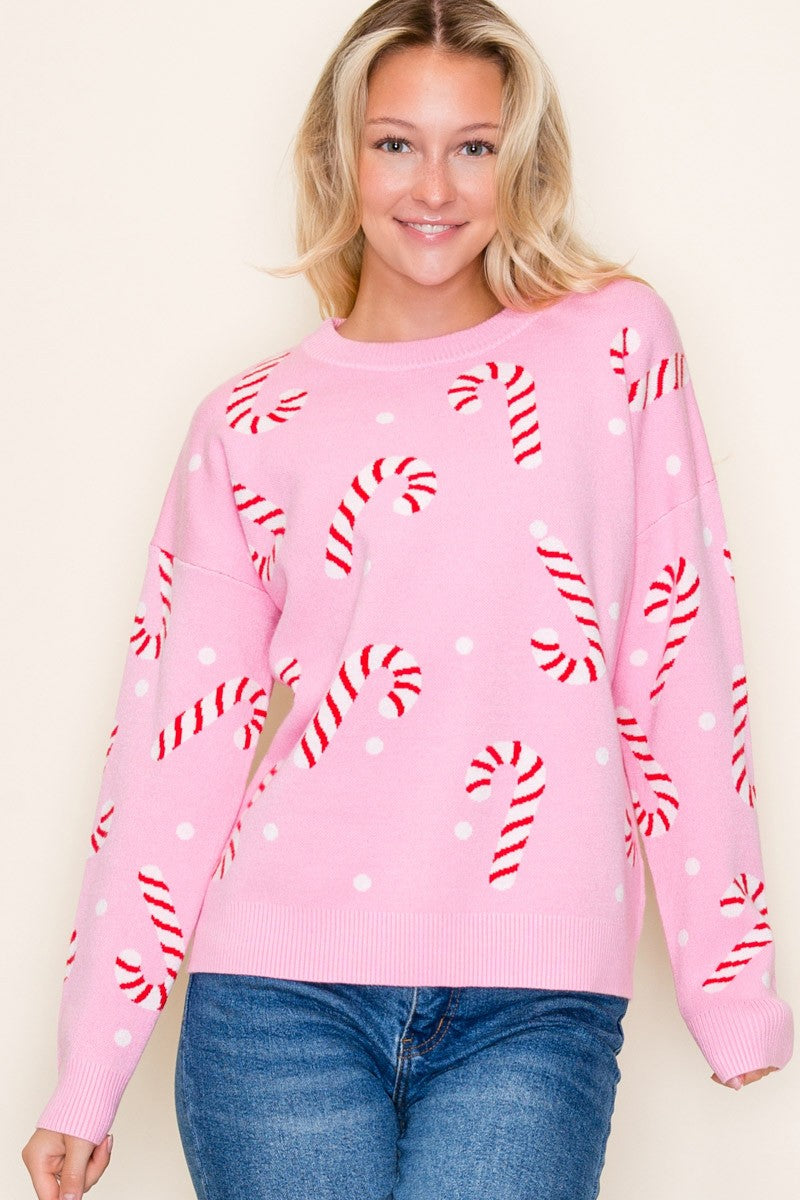 Holly Jolly Candy Cane Sweater