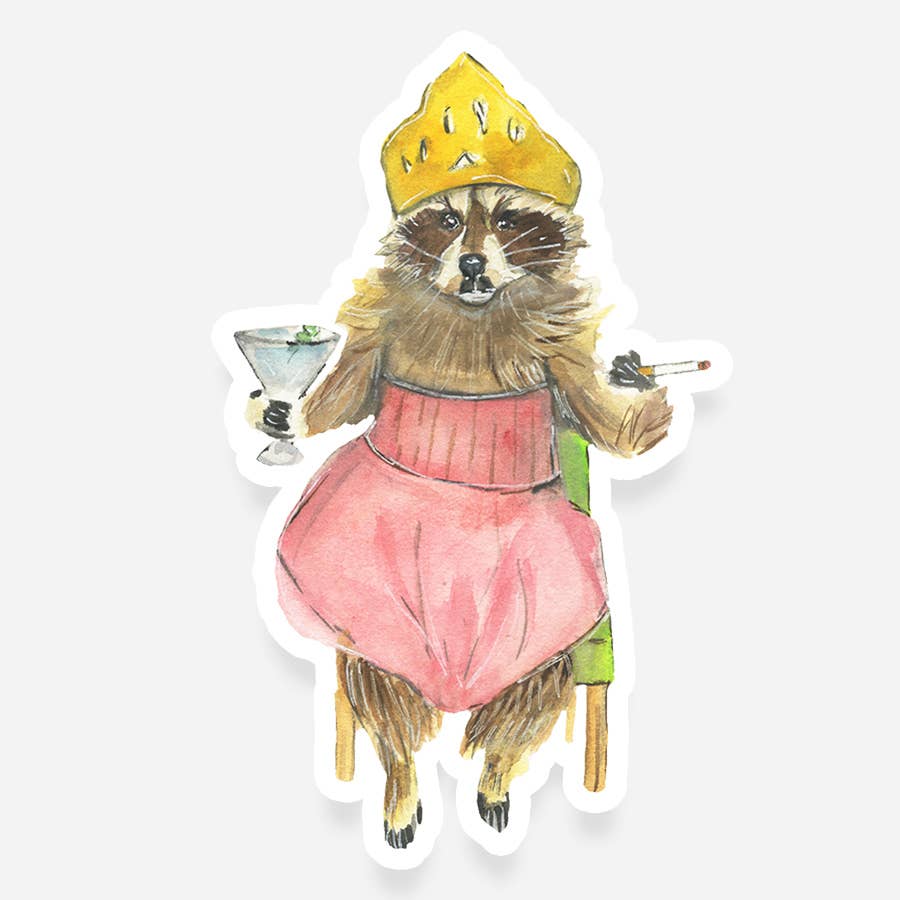 Party Racoon Sticker
