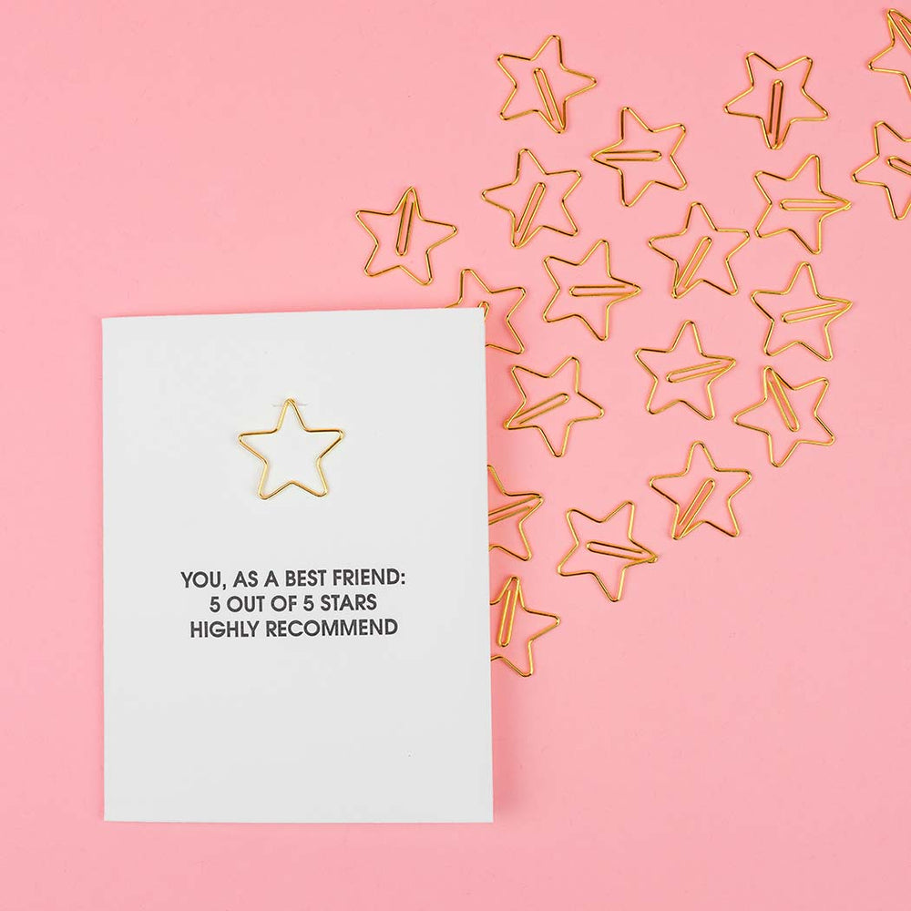 You, As a Best Friend Star Paperclip Card
