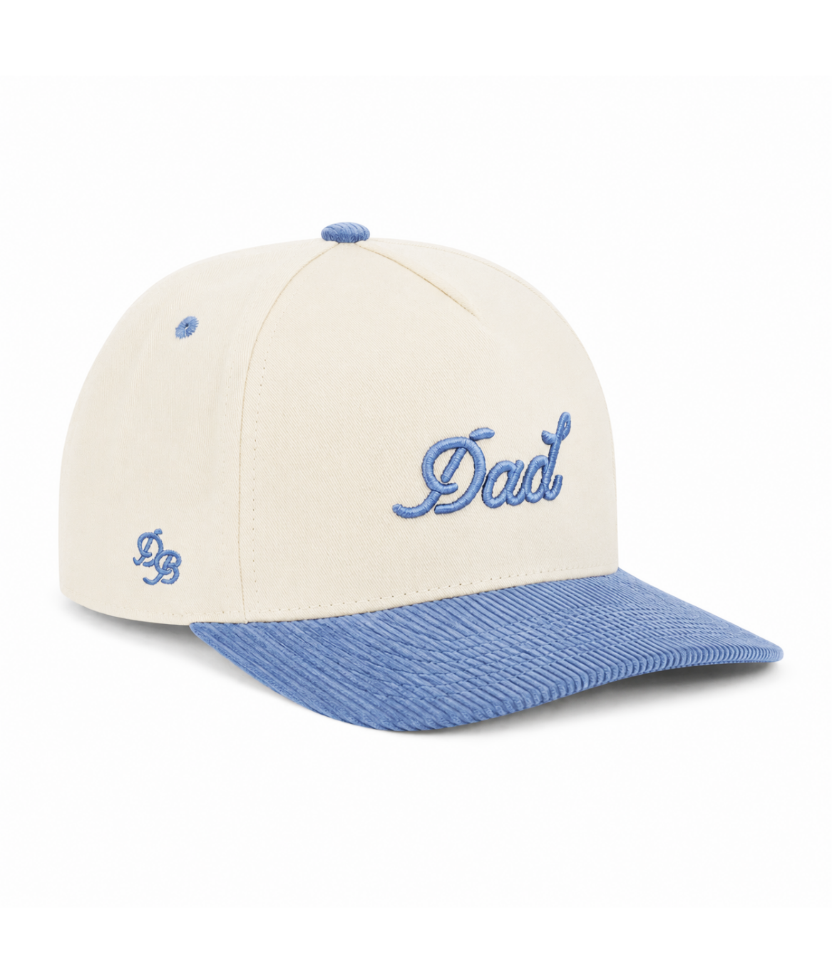 Dad Corduroy Snapback Hat - Cream Baby Blue
