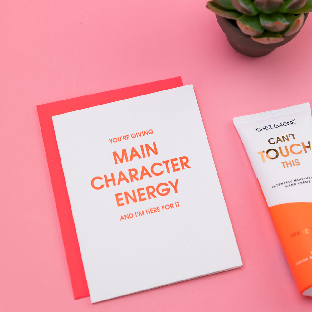 Main Character Energy Letterpress Card