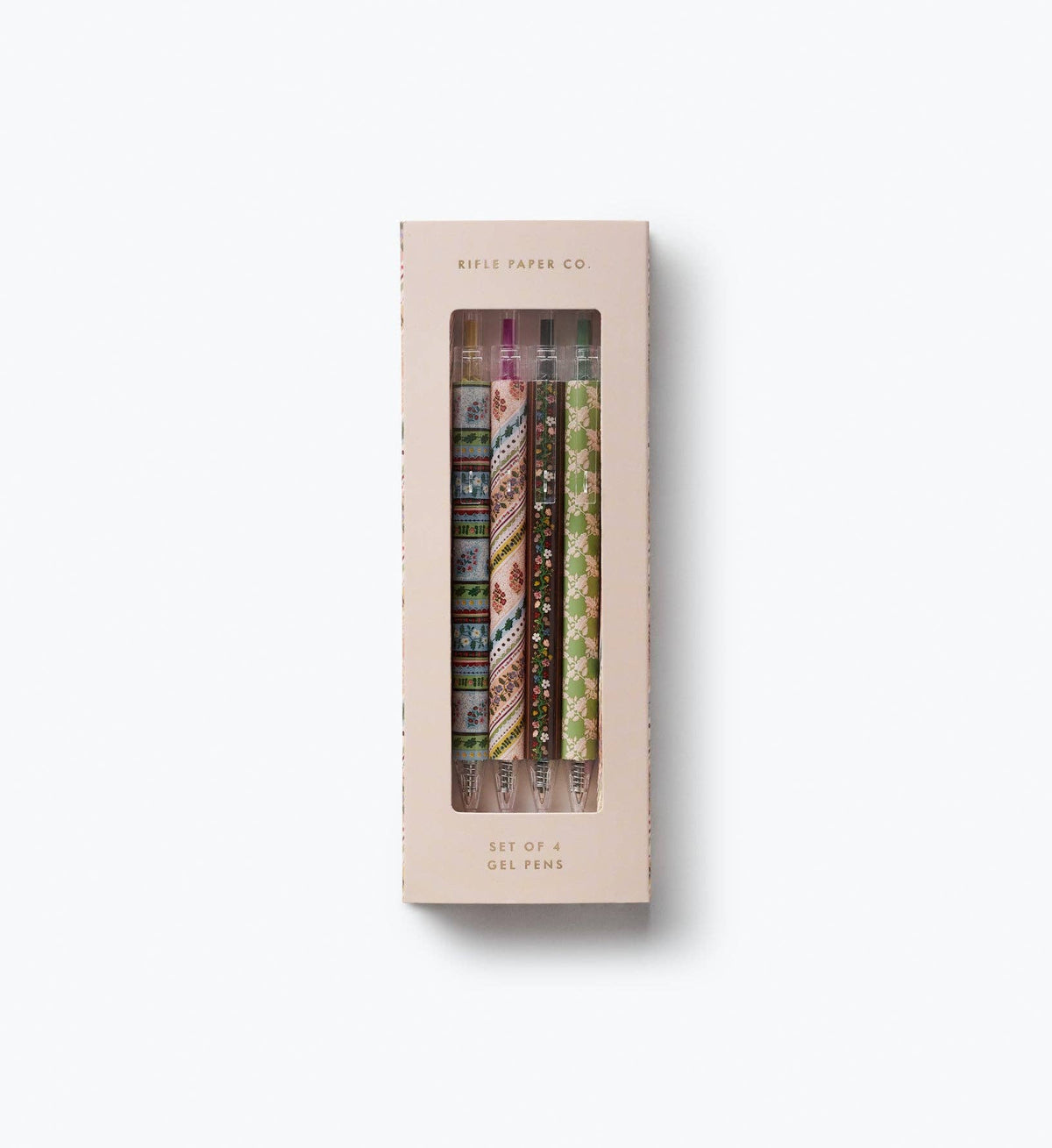 Paisley gel pen set in clear-window gift box, set of multiple pens