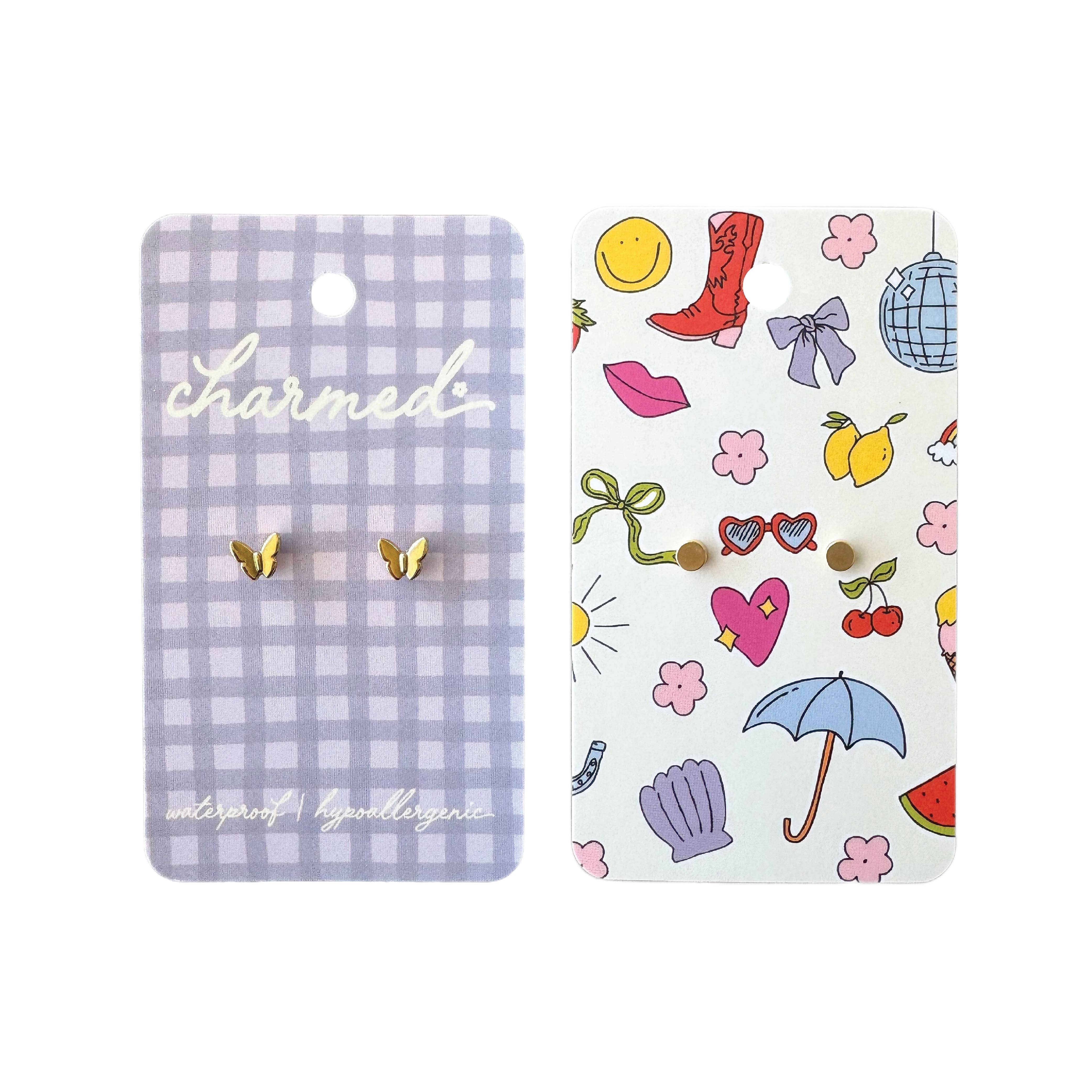 Gold Butterfly | Hypoallergenic & Screw-back