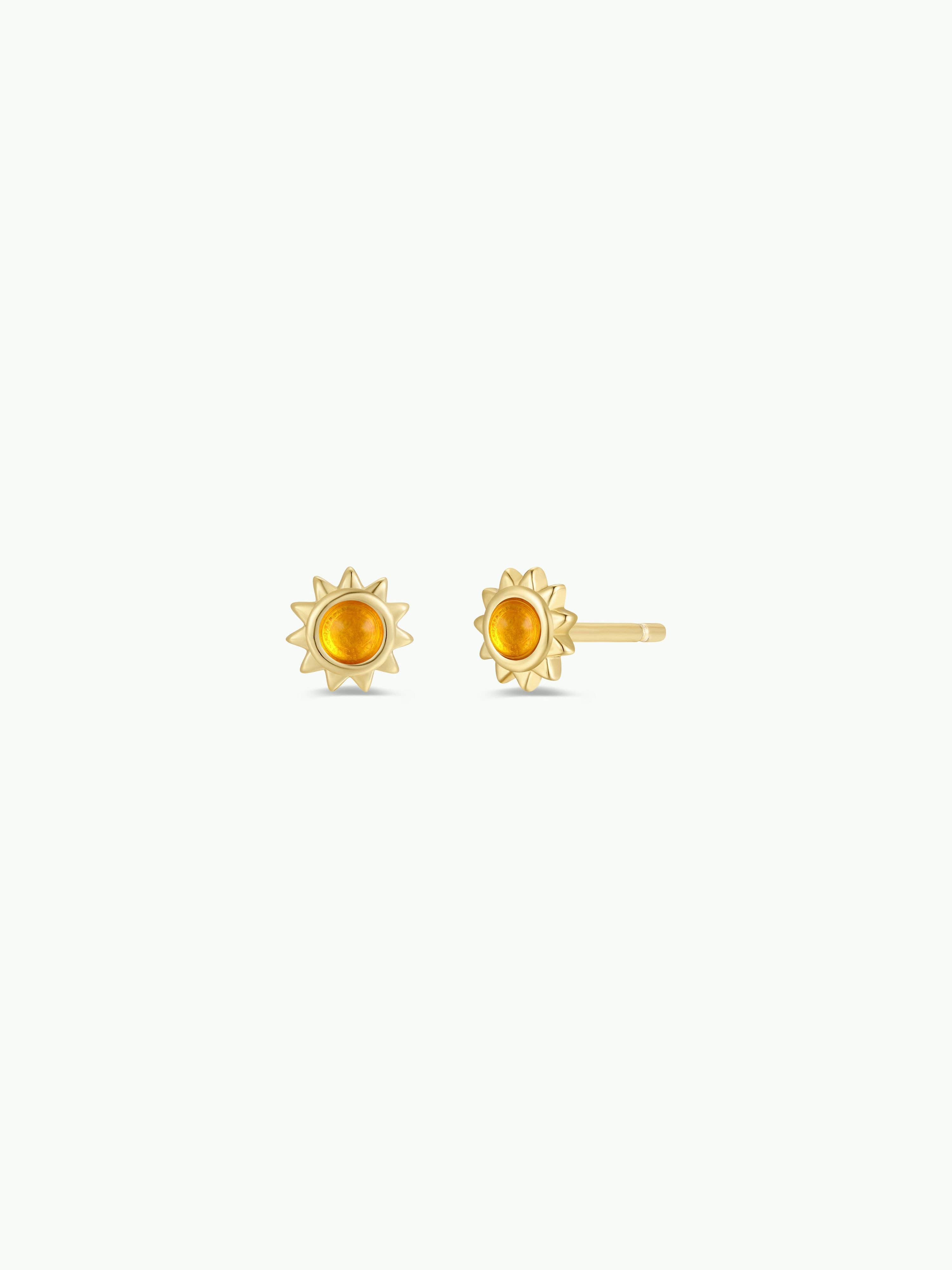 Amber Sun Stud Earrings