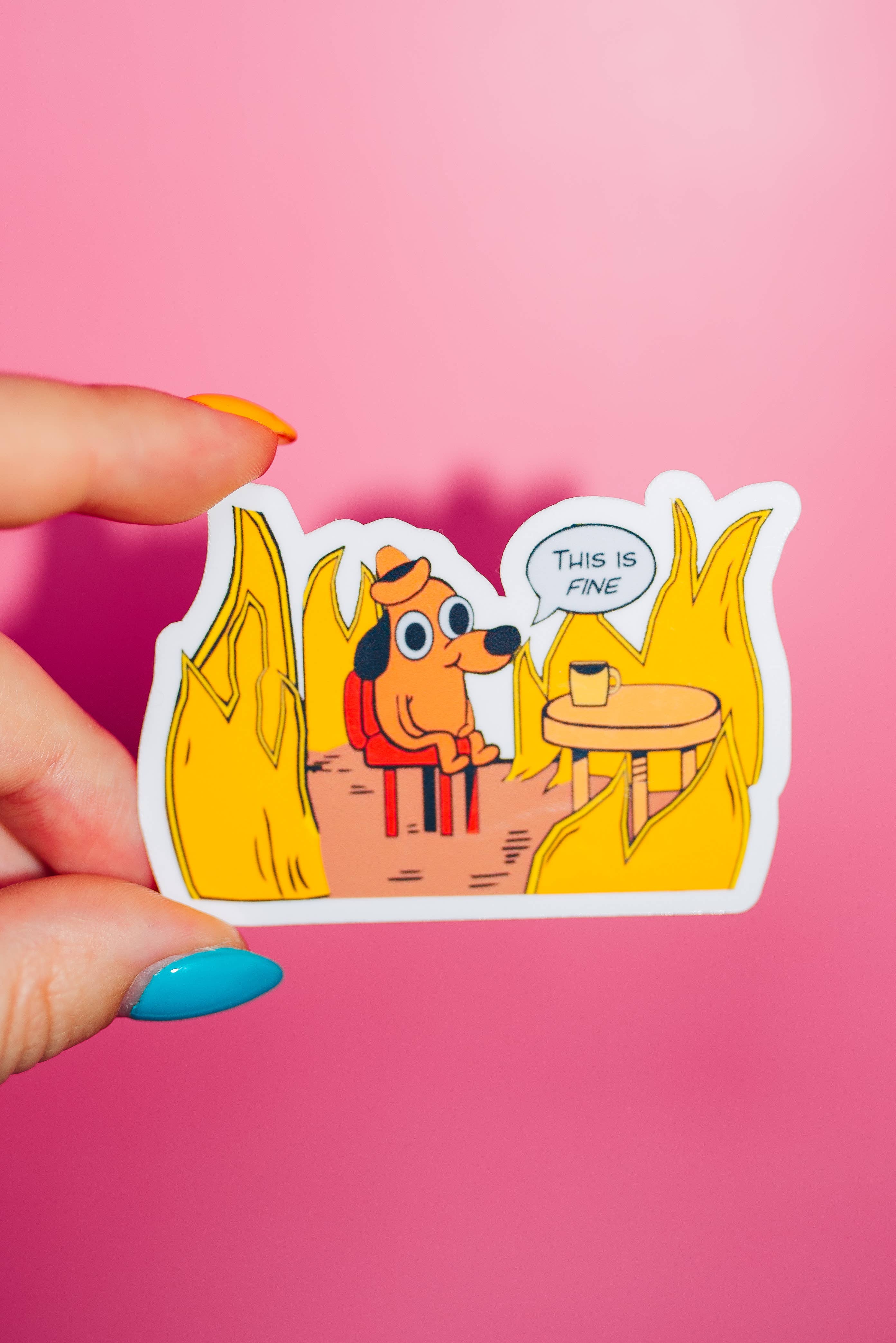 This Is Fine Meme Sticker