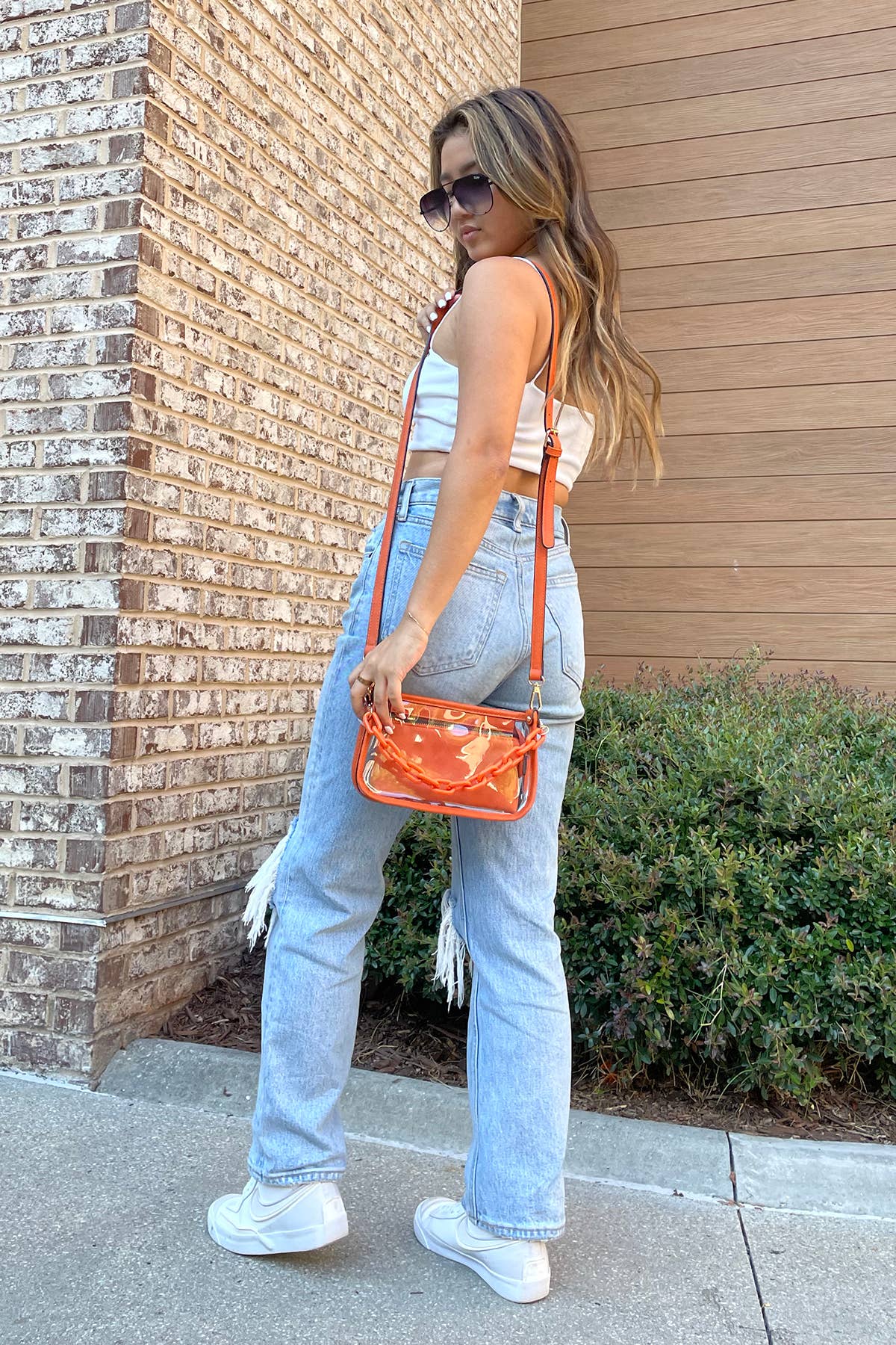 Jessica Clear Crossbody - Taupe