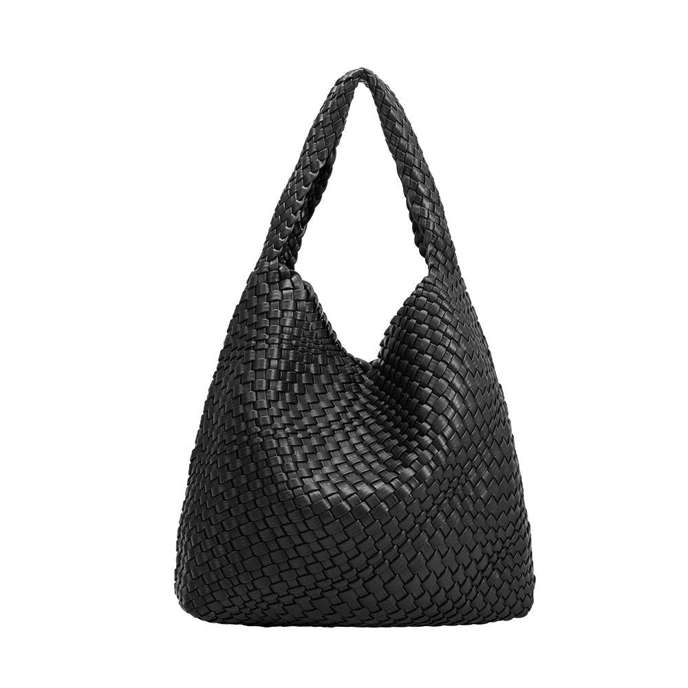 Johanna Large Vegan Shoulder Bag - Black