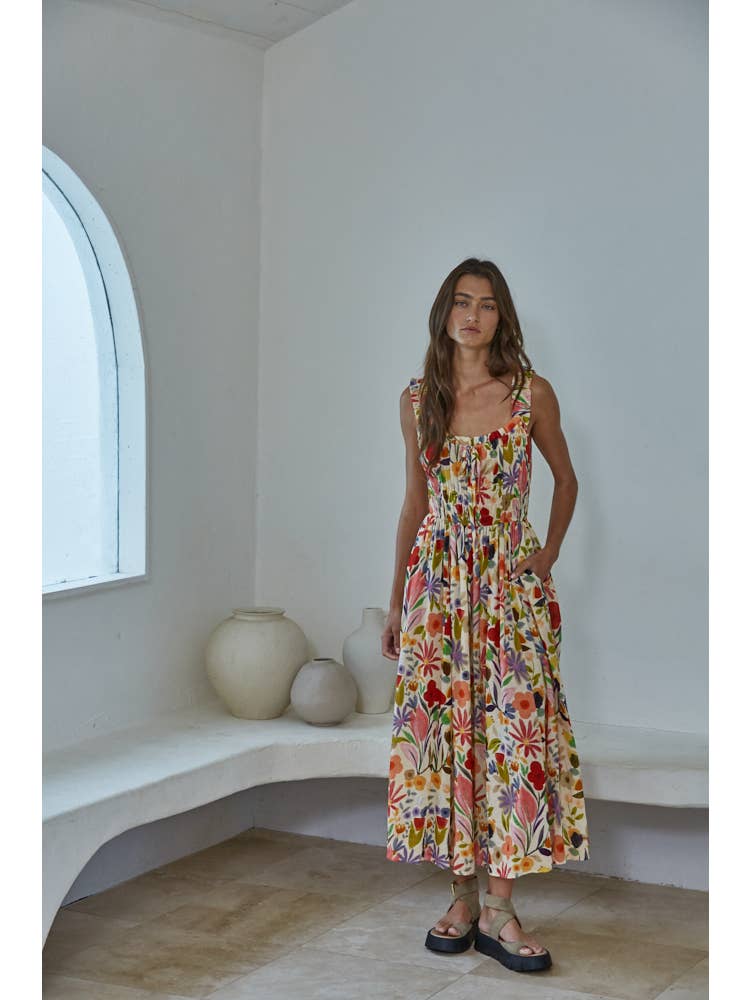 Desert Floral Midi Dress