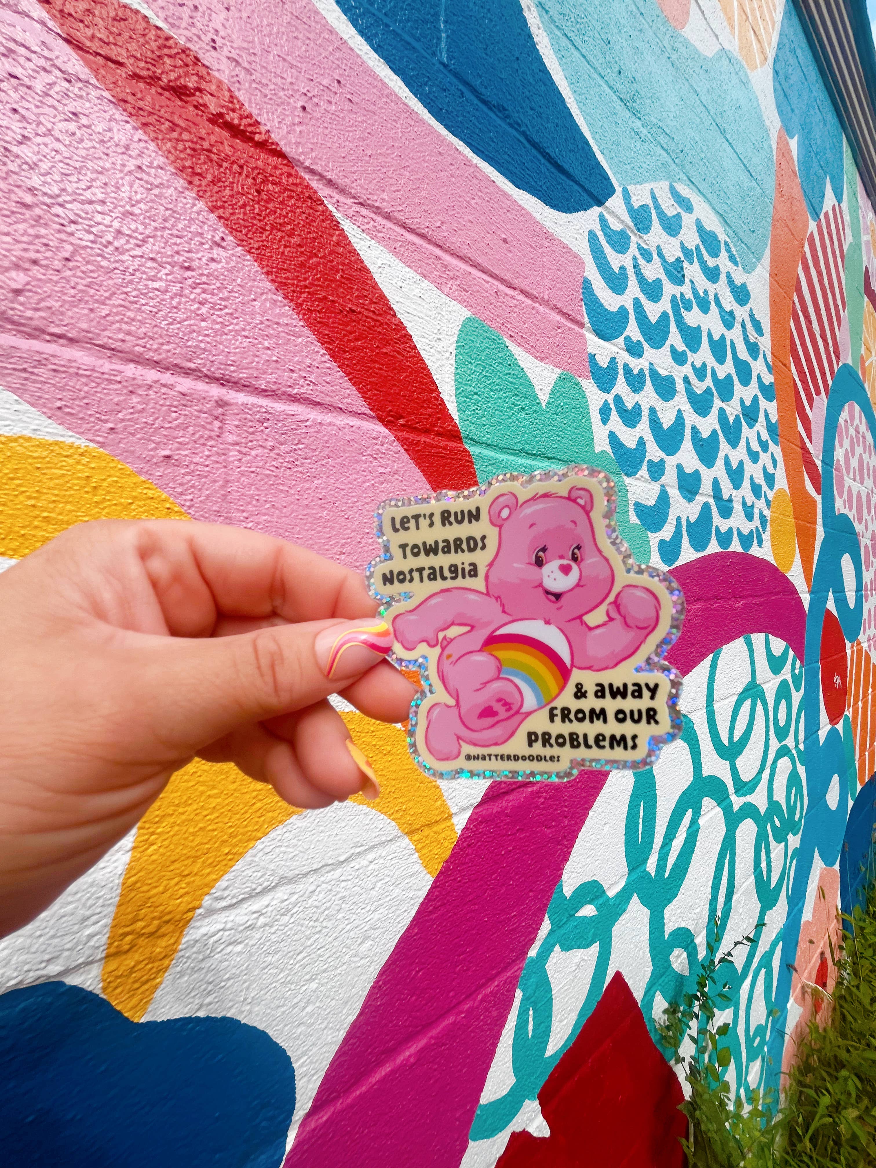 Let’s Run Towards Nostalgia Care Bear Sticker