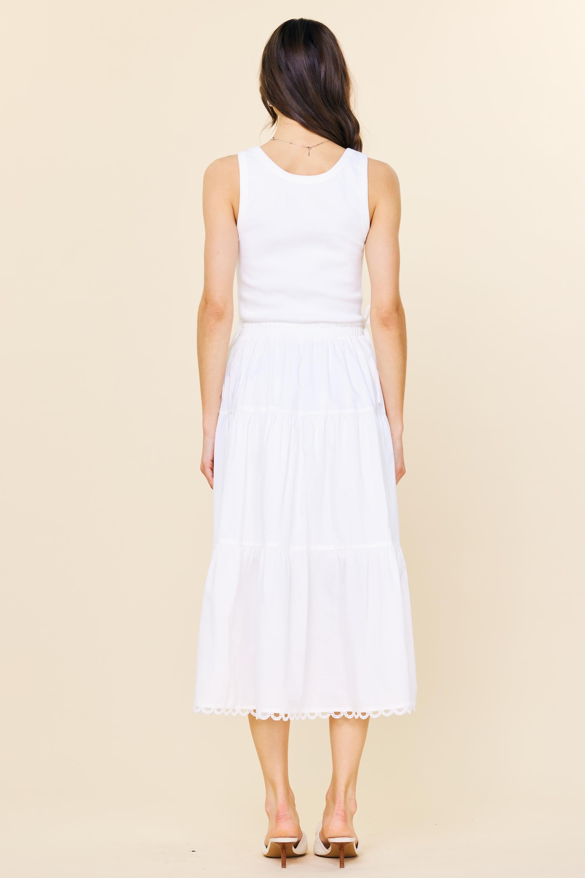 Sunset Soirée Poplin Dress - White *FINAL SALE*