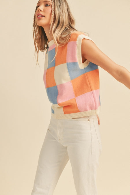 Touch of Fall Sweater Vest - Ivory Multi