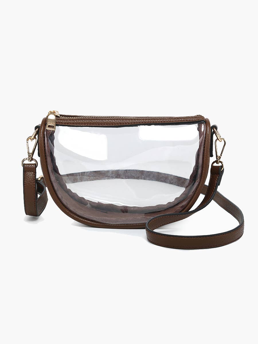 Peyton Clear Crossbody Bag - Brown