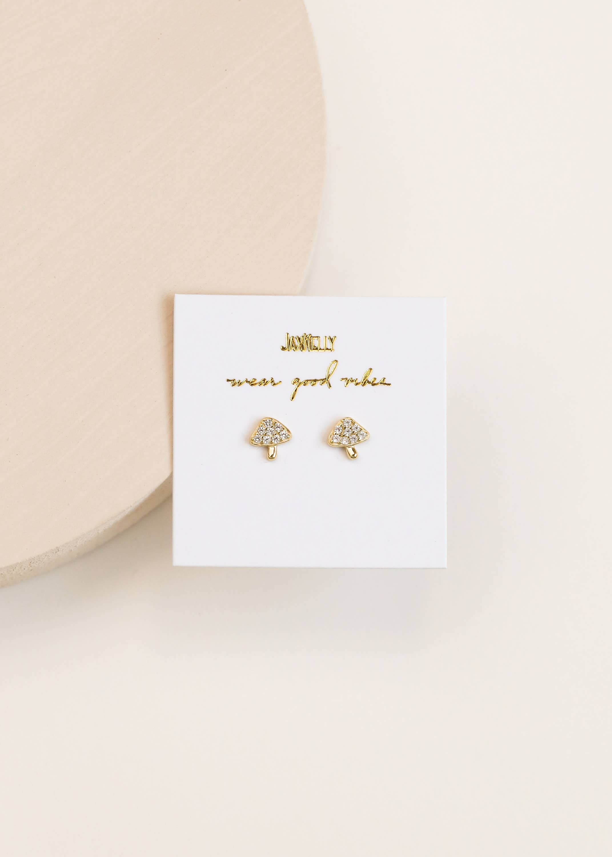 Mushroom Pave Stud Earrings