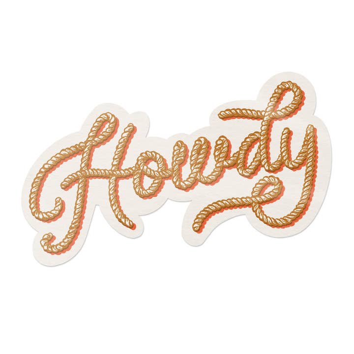 Howdy Western Rope Vinyl Sticker