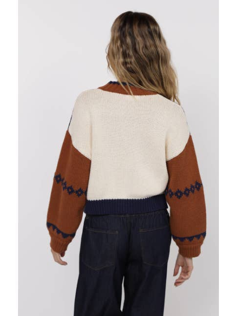 Sweet Rose Jacquard Sweater Jacket