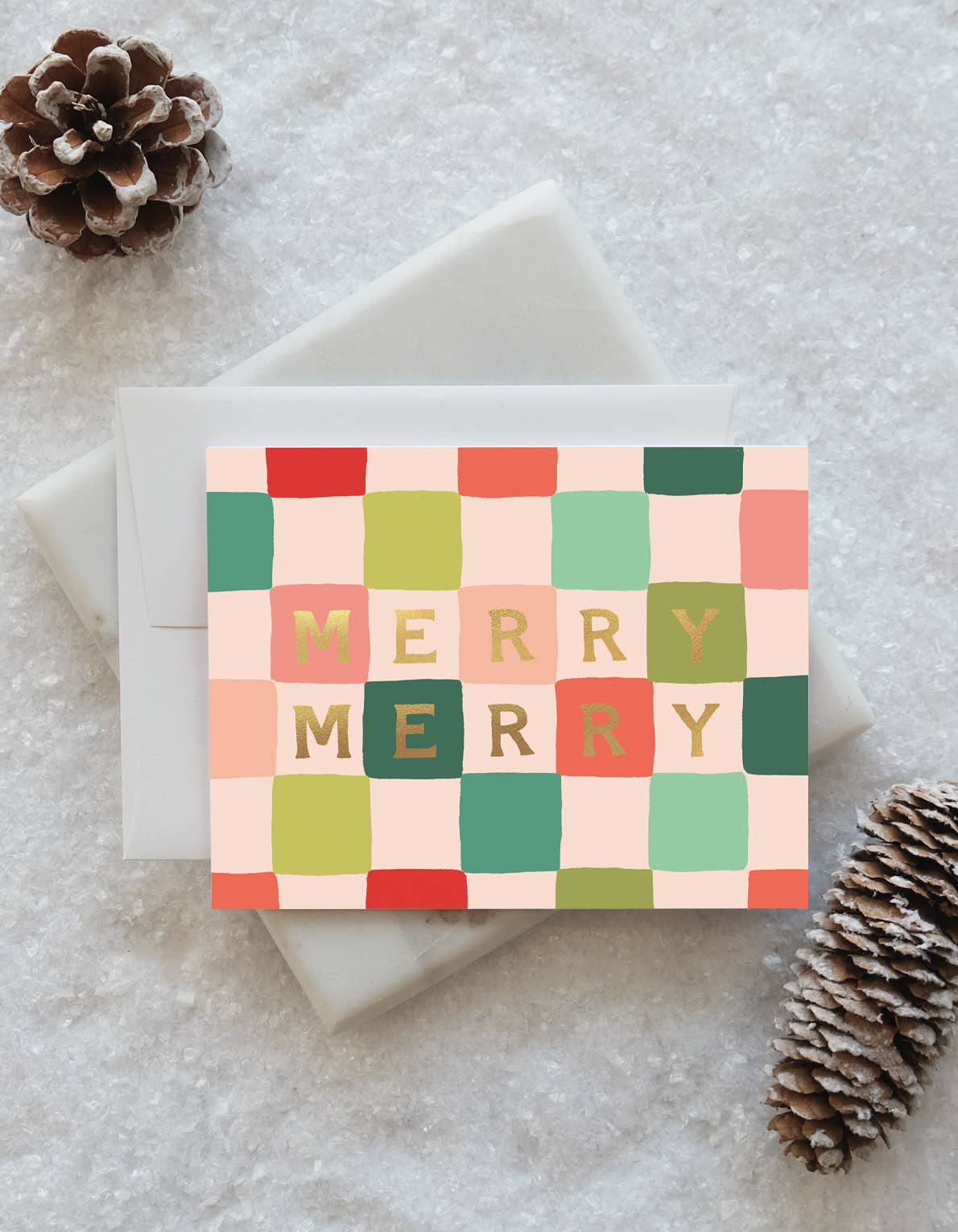 Merry Merry Checks Holiday Greeting Card