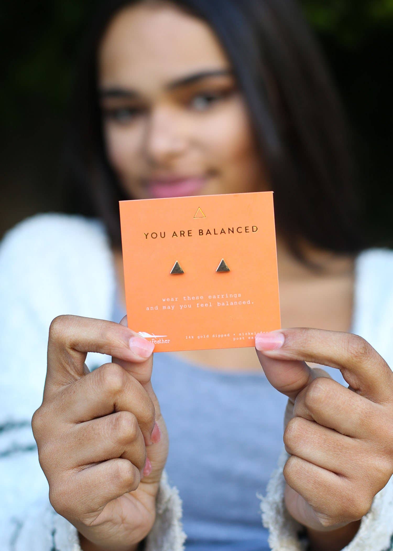 You are Balanced New Moon Gold Earrings