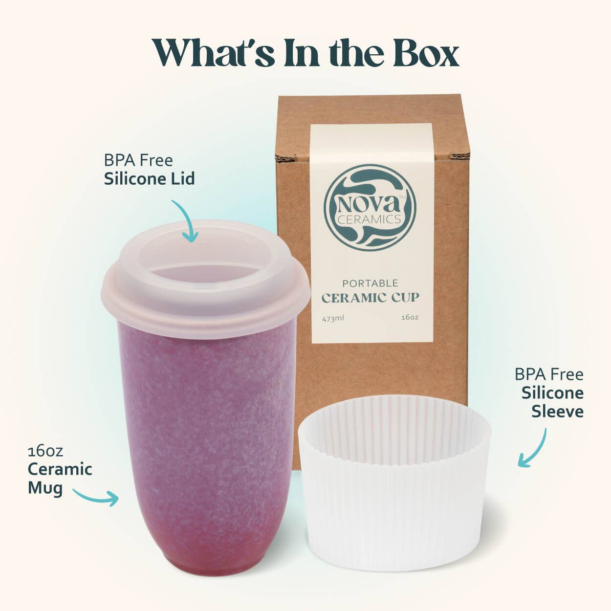 Astral Bloom Ceramic Travel Mug – 16 oz