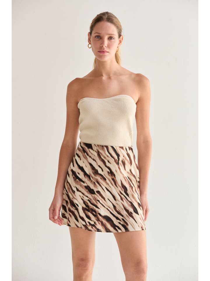 Kira Abstract Print Mini Skirt