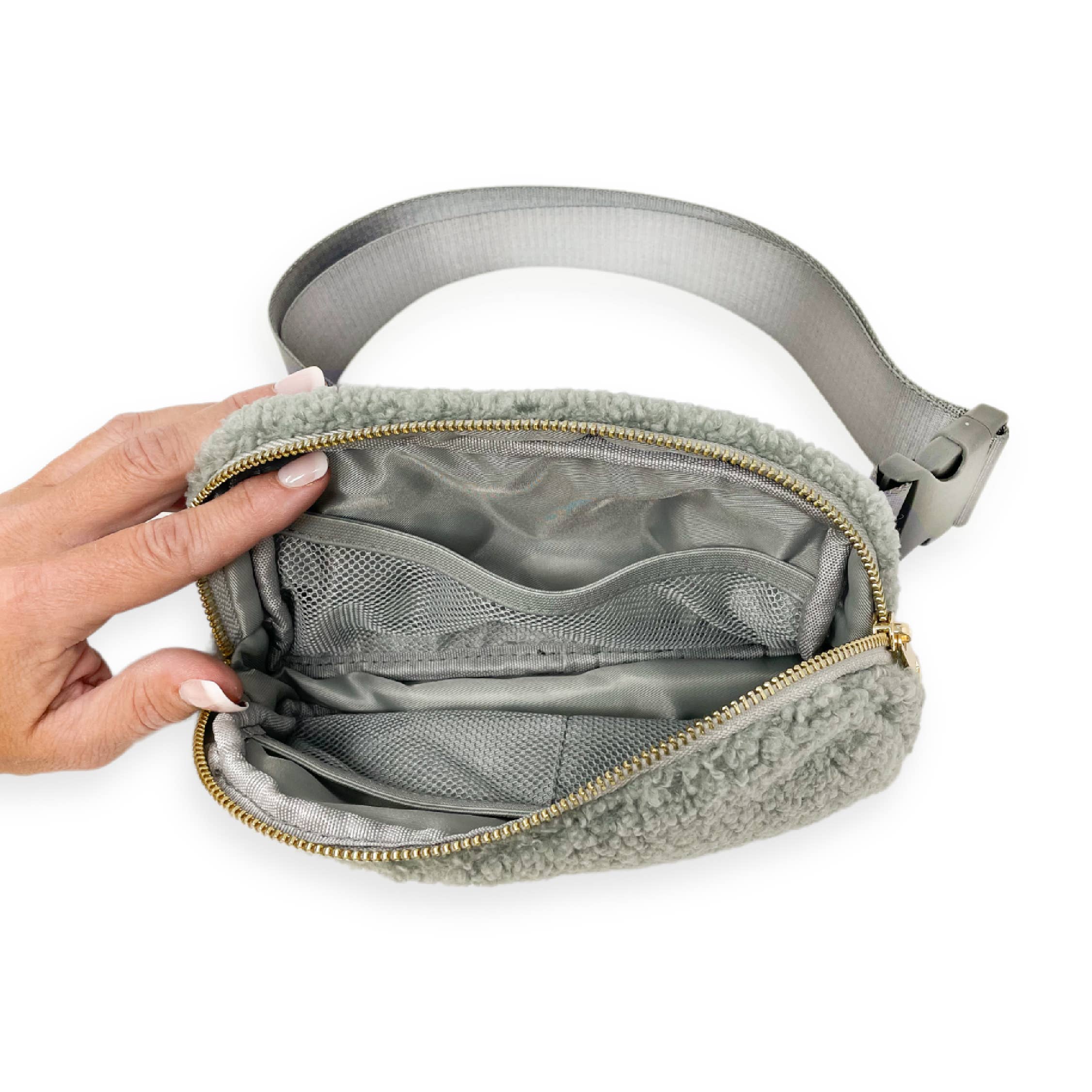 Cozy All You Need Belt Bag - Grey. **FINAL SALE**