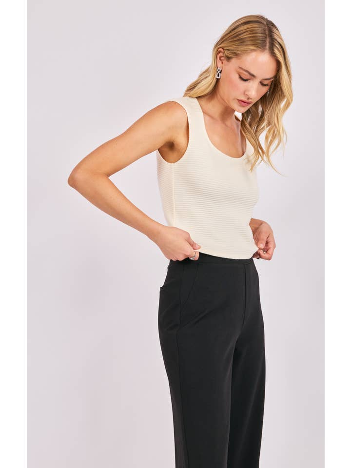 On A Stroll Sleeveless Knit Top