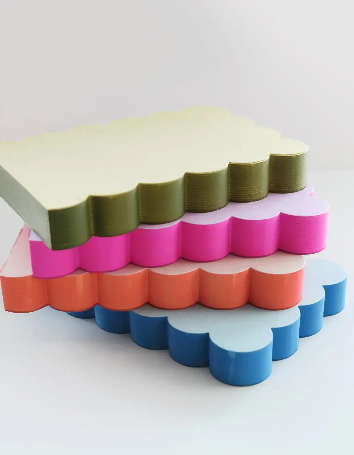Chartreuse + Olive Scalloped Notepad