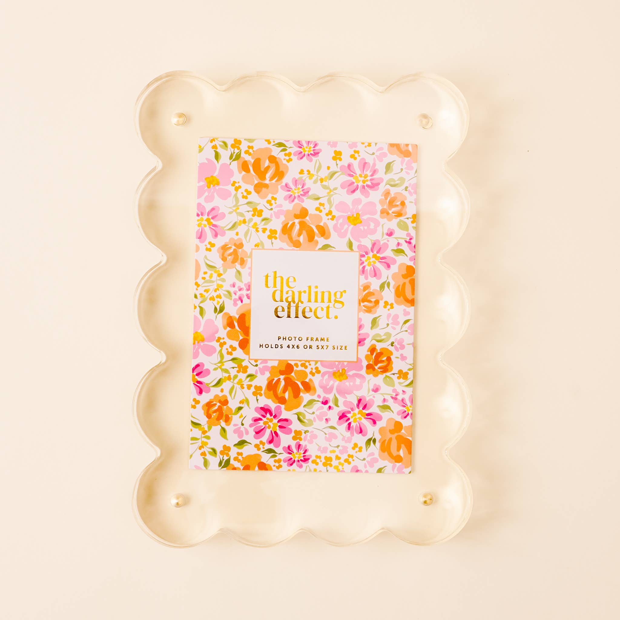 Rectangle Scalloped Acrylic Frame - Clear