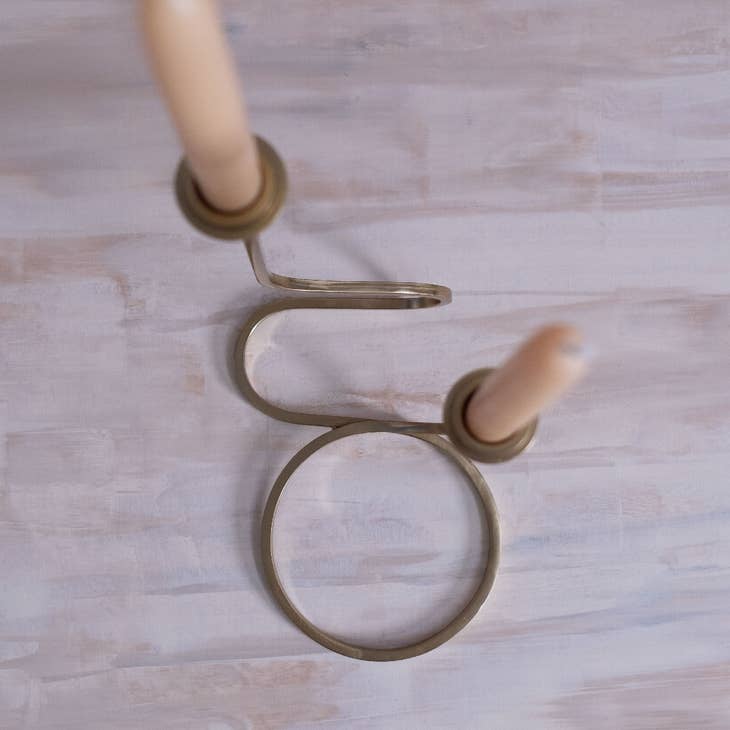 Gold Loop Taper Candle Holder