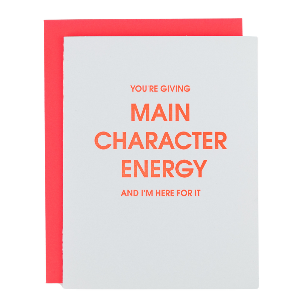 Main Character Energy Letterpress Card