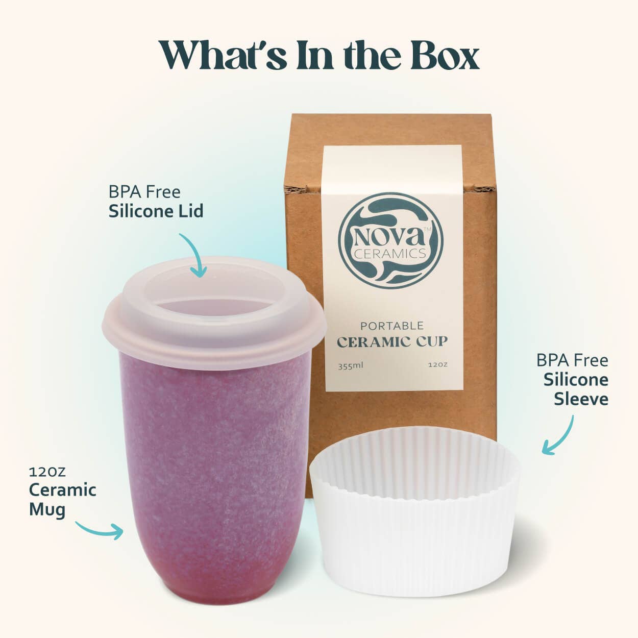 Astral Bloom Ceramic Travel Mug – 12 oz