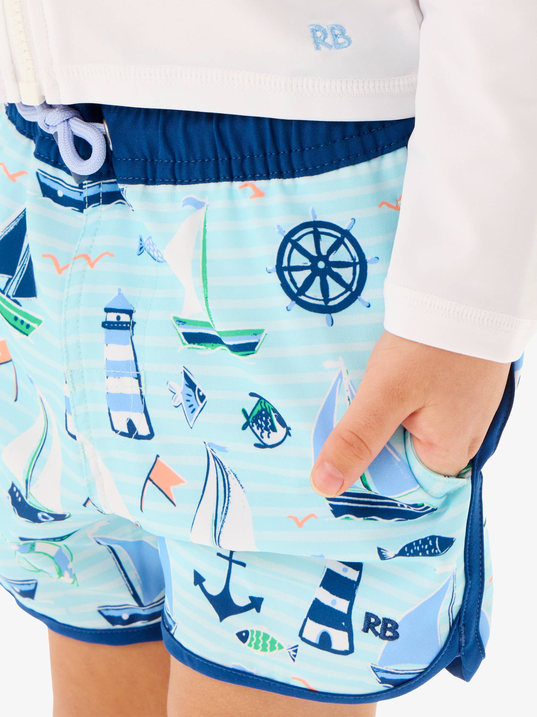 Performance Hybrid Dolphin Swim Trunks - Blue Sweet Sails *FINAL SALE*