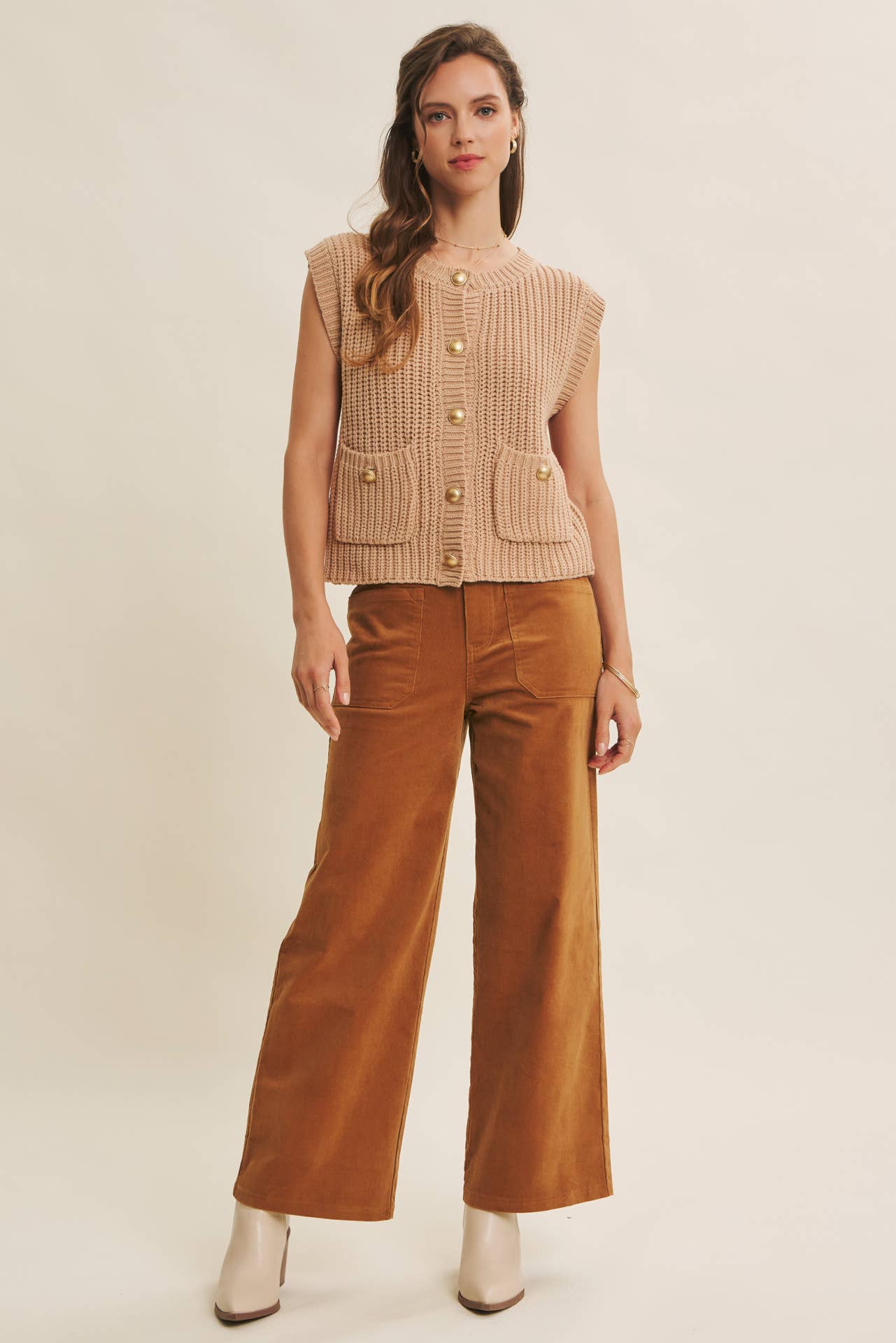 Ginger Spiced Corduroy Wide Leg Pants
