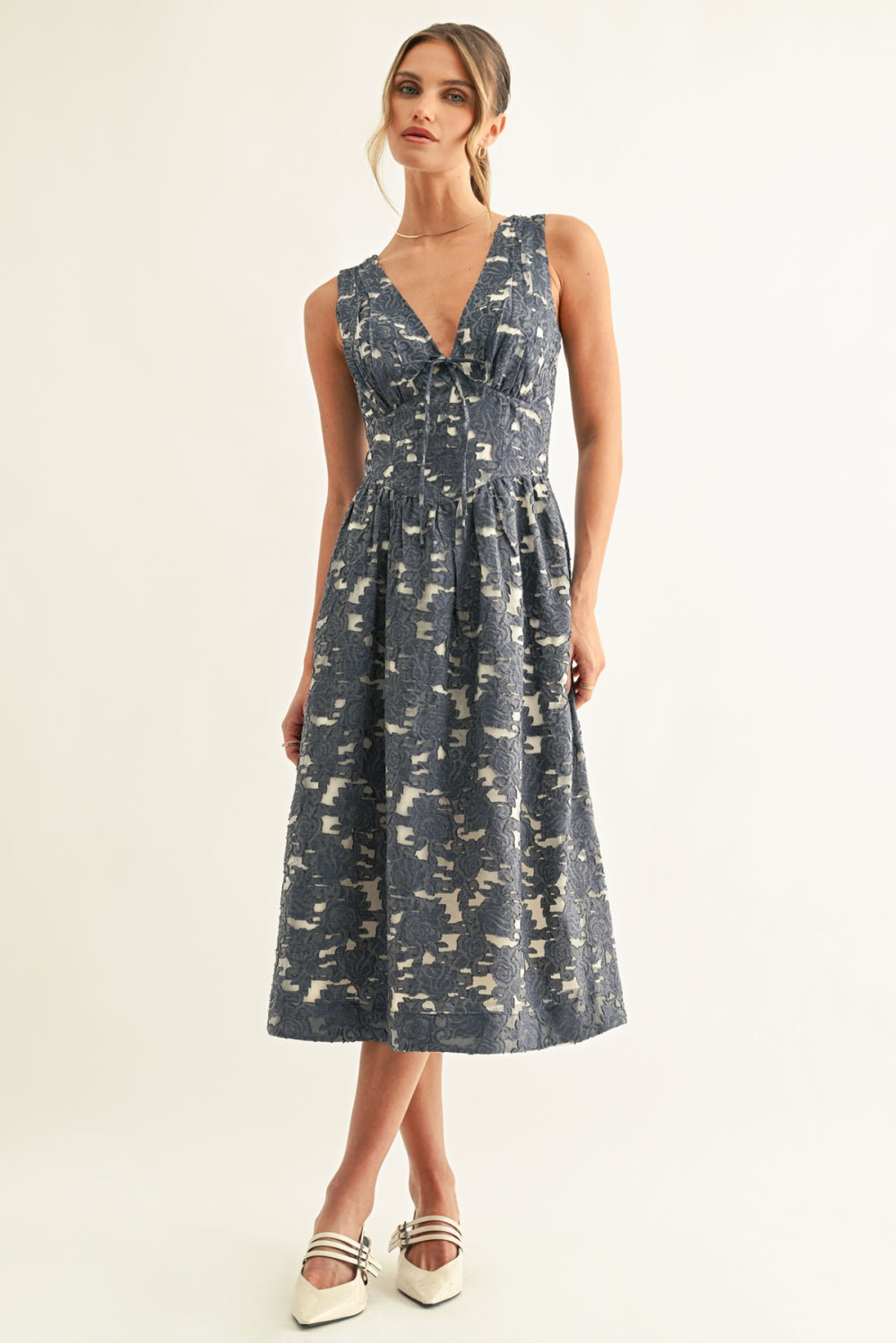 Arleta Jacquard Corset Midi Dress