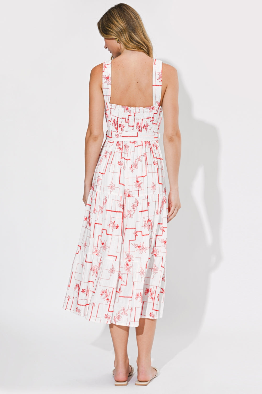 Violet Embroidered Midi Dress