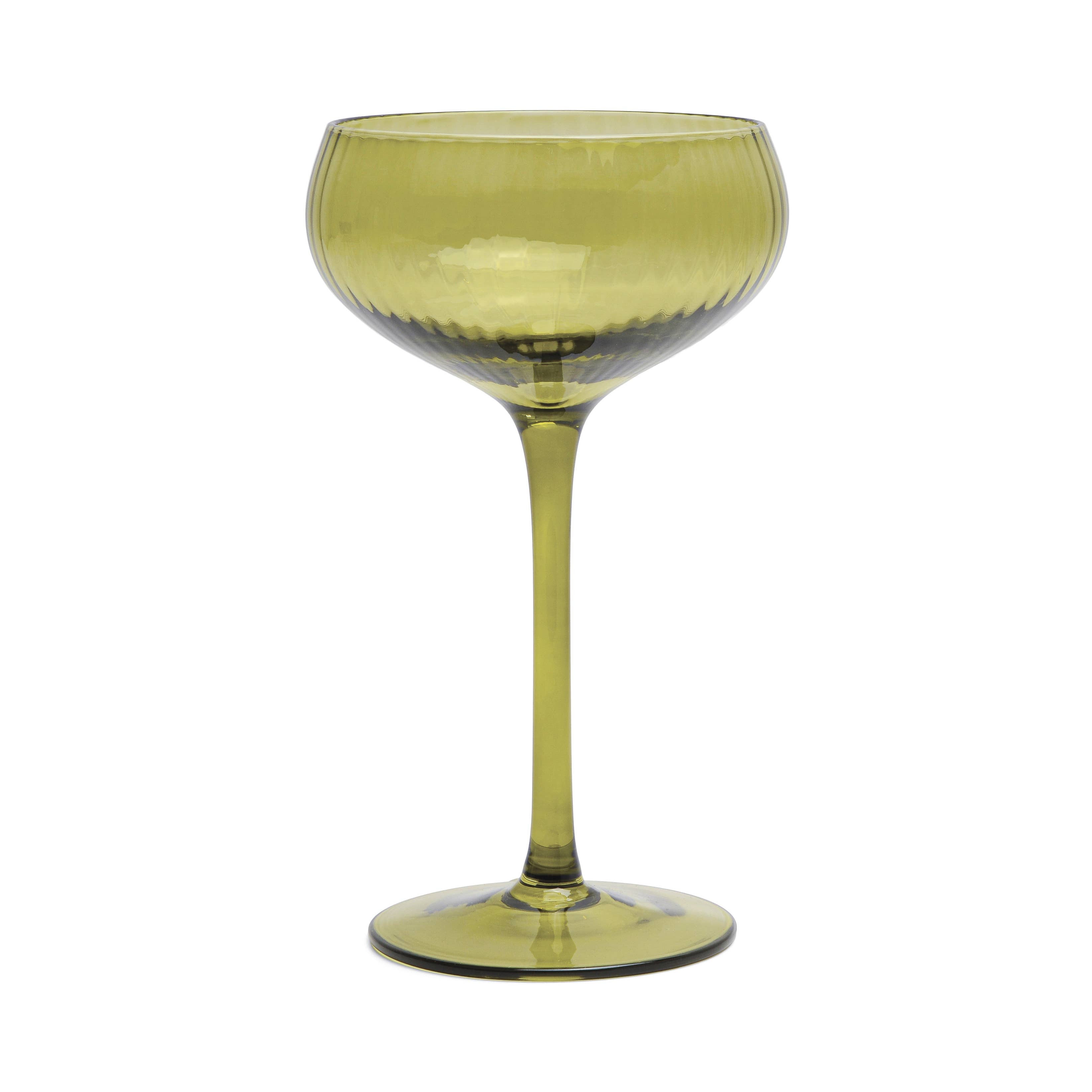 The Lou Coupe Glass - Olive